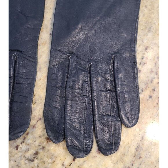 Vintage Womens Size S 6.5 Gray Soft Leather 14" Long Formal Gloves Belgium - Picture 3 of 14